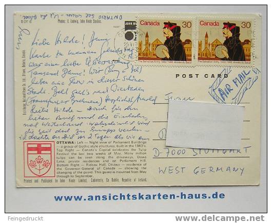 D 3563 - Ottawa - Color MBk, Mit Briefmarken "Salvation Army" Gel. - Cartes Modernes