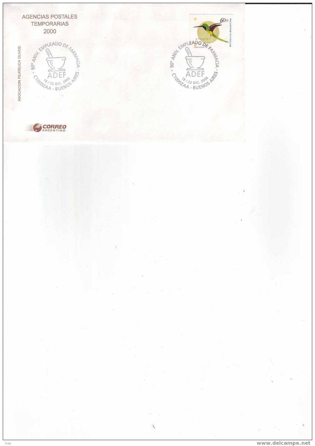 ARGENTINA 2000 - Snnullo Speciale Illustrato - Farmacia - Apotheek