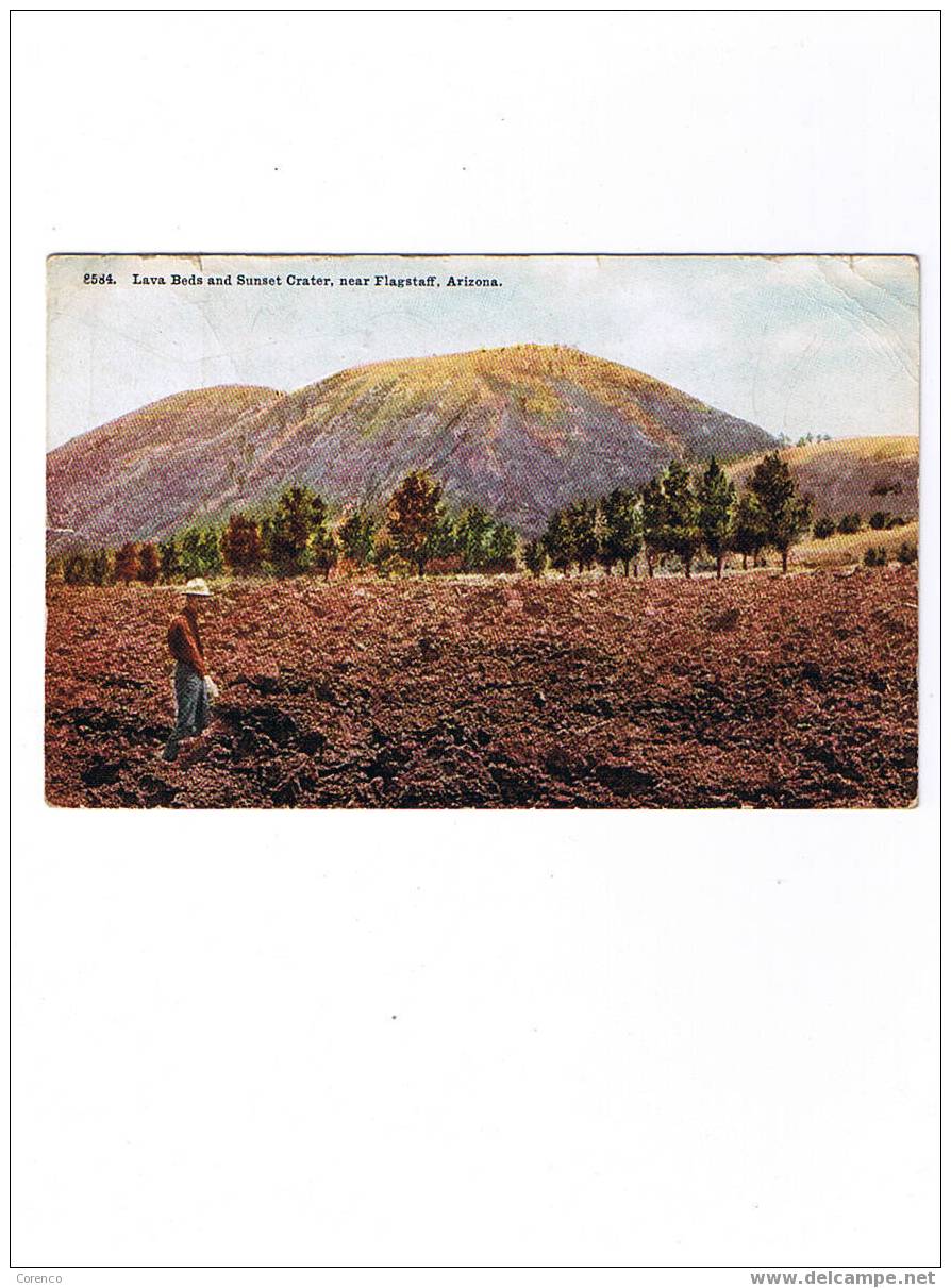 U S   Lava Beds And Sunset Crater  Circulée 1915 - Autres & Non Classés