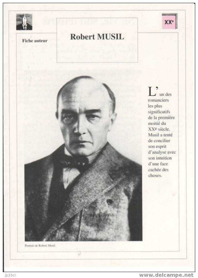 Fiche D´auteur Sur Robert Musil - Fiches Didactiques