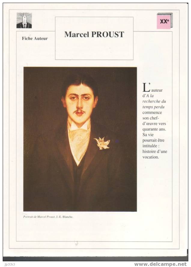 Fiche D´auteur Sur Marcel Proust - Fiches Didactiques