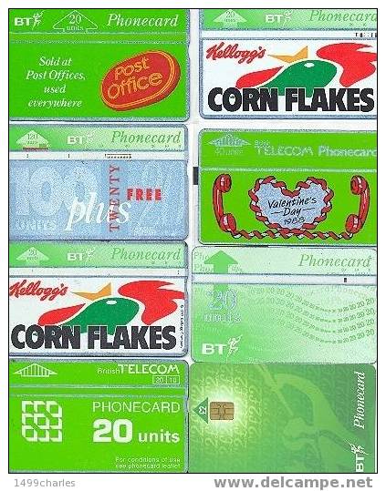 LOT 8 TELECARTES  DONT St VALENTIN De 1988 !!!!!! - Colecciones