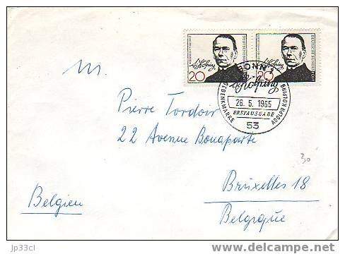 FDC Du Timbre Allemand Adolf Kolping, Fondateur Des Amitiés Catholiques (cachet Bonn, 26/5/1965) - Christentum