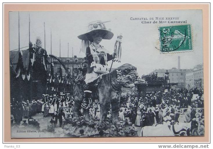 Nice (06-Alpes Maritimes) 38° Carnaval (8) Char De Mme Carnaval (b) 1910 - Karneval - Fasching