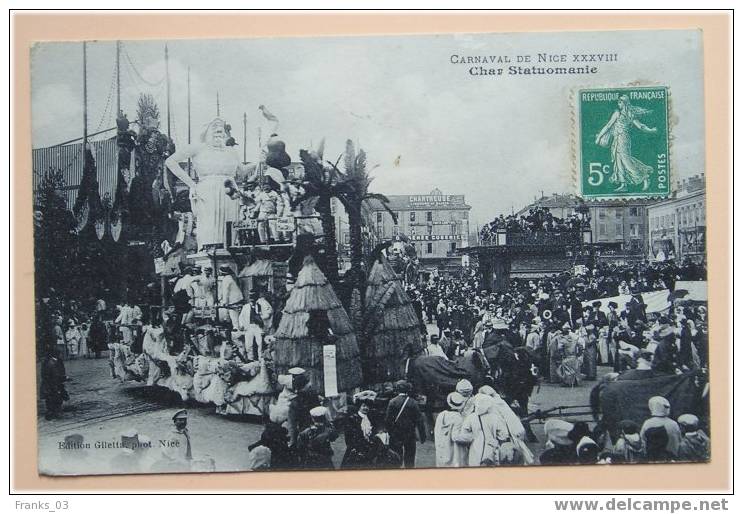 Nice (06-Alpes Maritimes) 38° Carnaval (1910) Char Statuomanie (9) - Carnevale