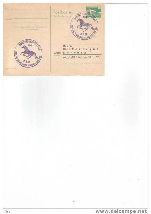 GERMANIA DDR 1984 - Intero Postale - Annullo Speciale Illustrato - Horses