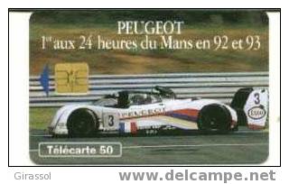 TELECARTE 50 PEUGEOT 24 Heures Du Mans 92 93 1er 905 Voiture Course ESSO 500 000 Ex - Sport