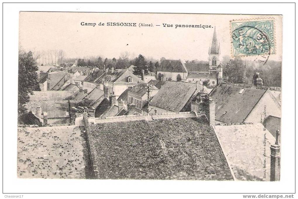 02 - SISSONNE - Lot De 3 Cartes -  Vue Panoramique - Après Le Recul Des Allemands : L'Eglise - L'Hôtel De Ville - Sissonne