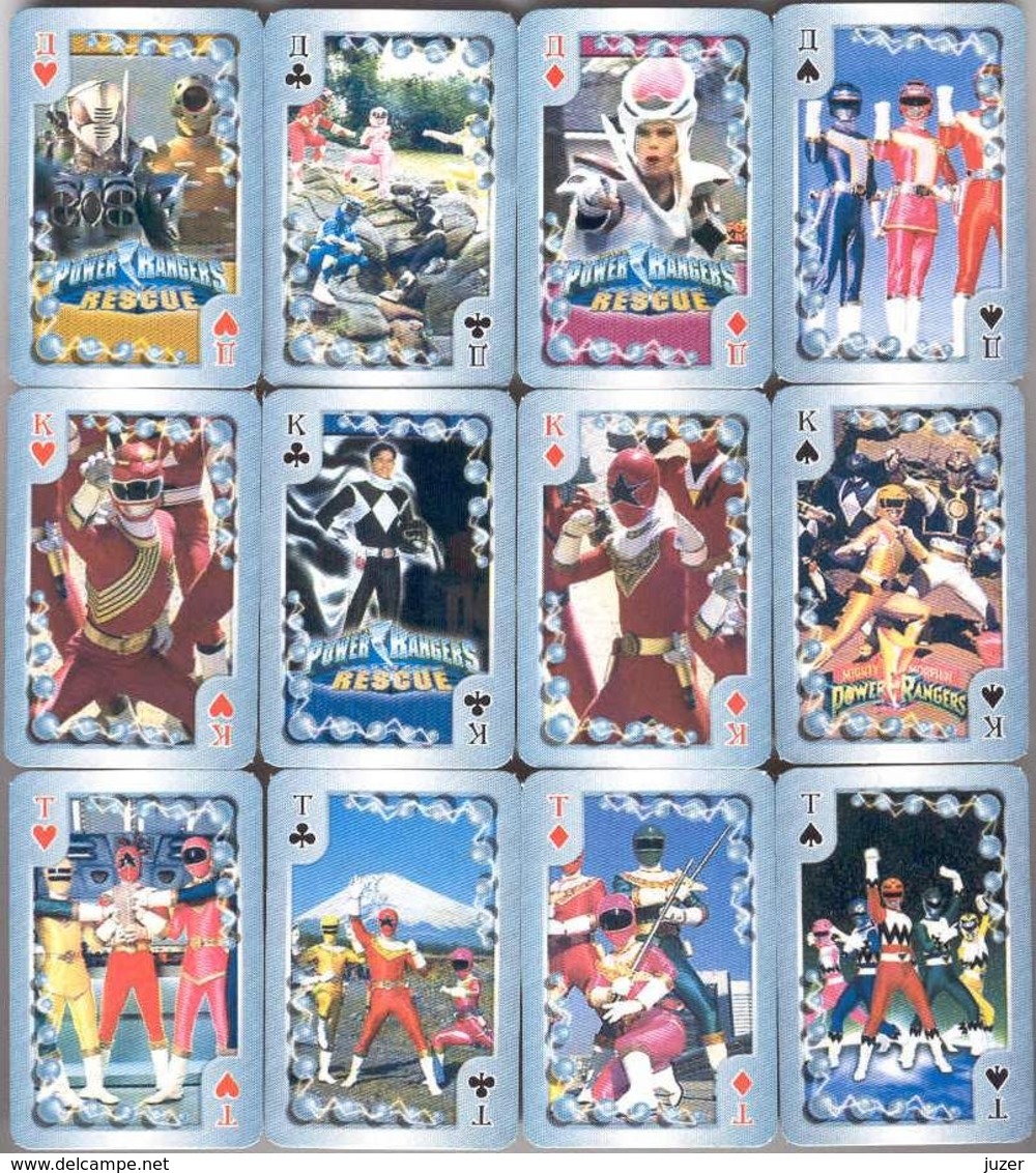 52 CARDS NEW 52564 Two Decks Sealed 3c4 POWER RANGERS PLAYING CARD DECK 