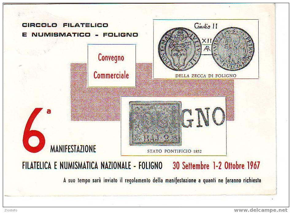 B26 VI Manifestazione Filatelica Numismatica Foligno 1967 - Monete