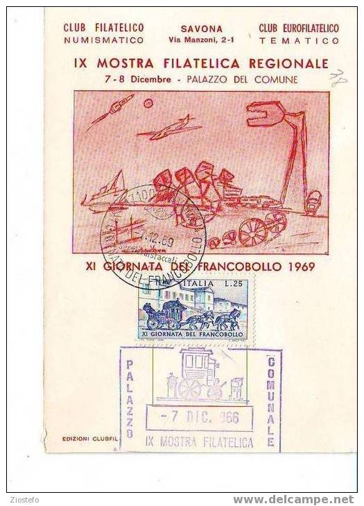 B38 XI Giornata Del Francobollo 1969 - Diligences