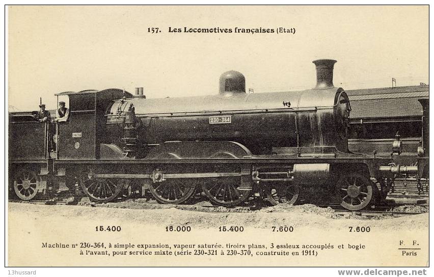 Carte Les Locomotives Françaises (Etat) - Machine N°230-364 - Collection Fleury - Materiale