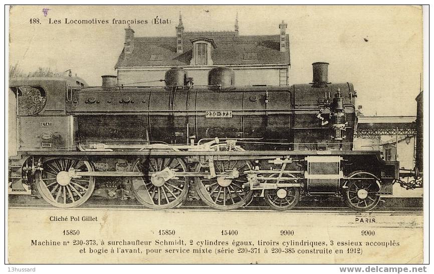 Carte Les Locomotives Françaises (Etat) - Machine N°230-373 (2) - Collection Fleury - Materiale