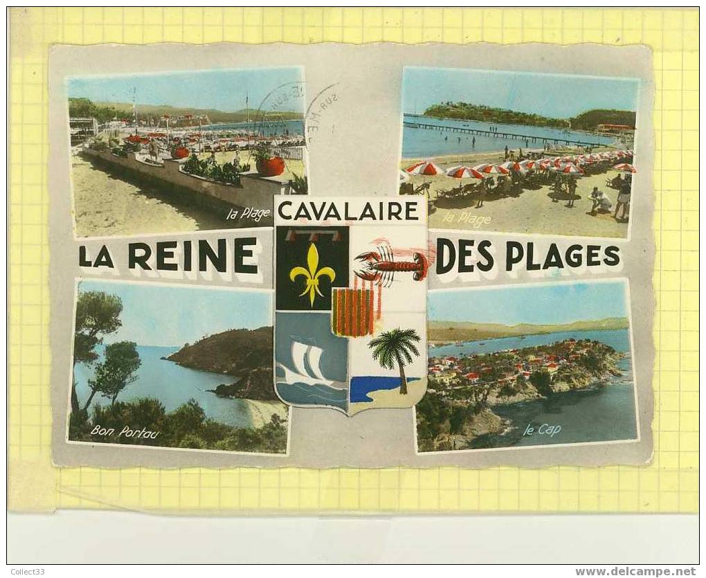 83 - Cavalaire - Souvenir - 4 Vues Et Blason - CPSM Colorisée 1959 - Ed Ryner N° 7594 - Cavalaire-sur-Mer