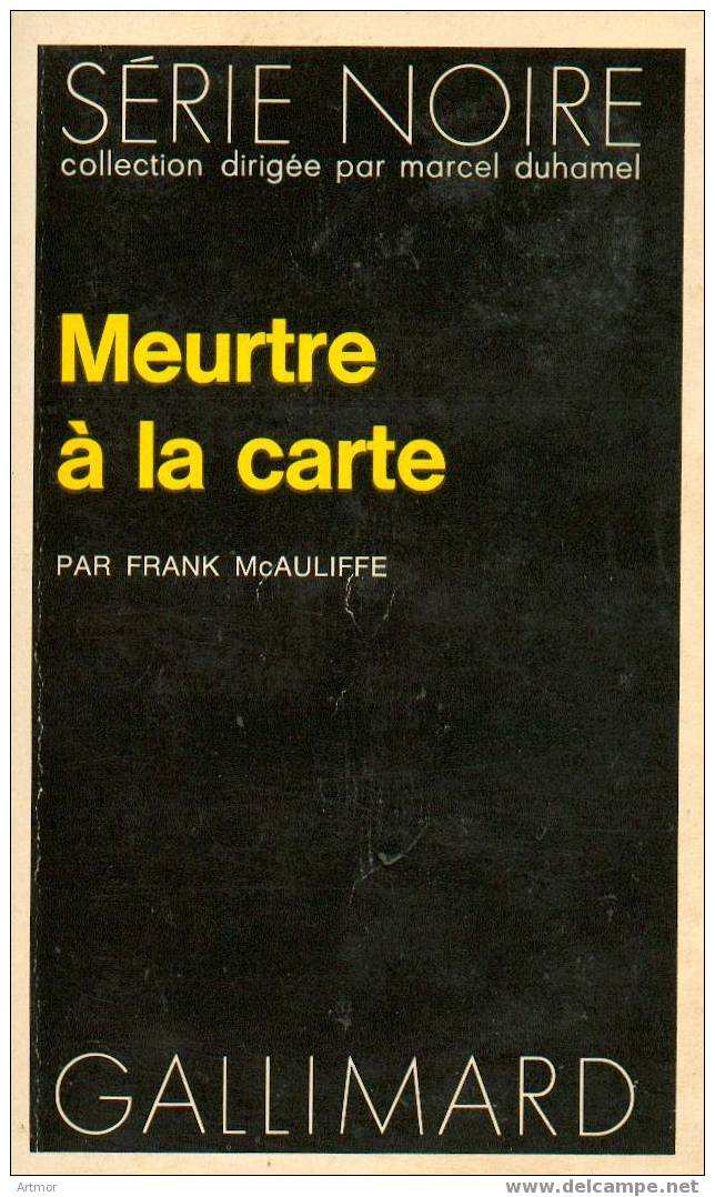 N° 1485 - EO 1972 - F  MCAULIFFE - MEURTRE A LA CARTE - Série Noire