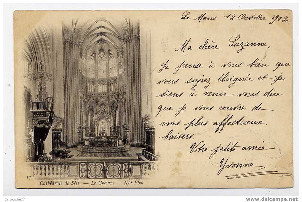 J8 - Cathédrale De SEES - Le Choeur (dos Non Divisé - 1902 - Timbre Mouchon - Voir Scan Du Dos) - Sees