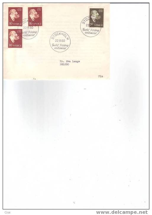 SVEZIA 1960 - FDC - Yvert 452/3 - Annullo Speciale - Froding - Letteratura - FDC