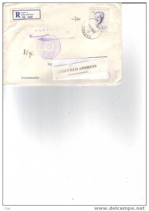 IUGOSLAVIA 1972 - Lettera Raccomandata Per L´Italia - Storia Postale
