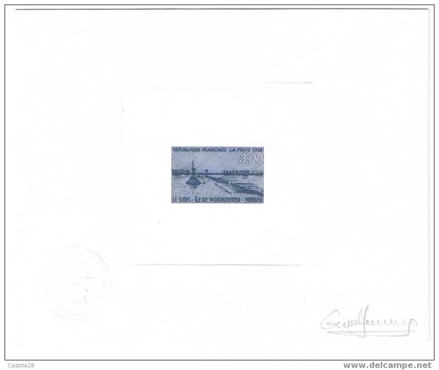 FRANCE Noirmoutier N° 3167 Epreuve En Gris Bleu Signée. - Prove D'artista