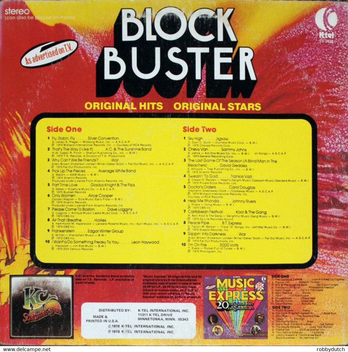 * LP * BLOCK BUSTER -SILVER CONVENTION / JIGSAW / KOOL & THE GANG / ALICE COOPER / HOLLIES / GLADYS KNIGHT A.o. USA 1976 - Compilations