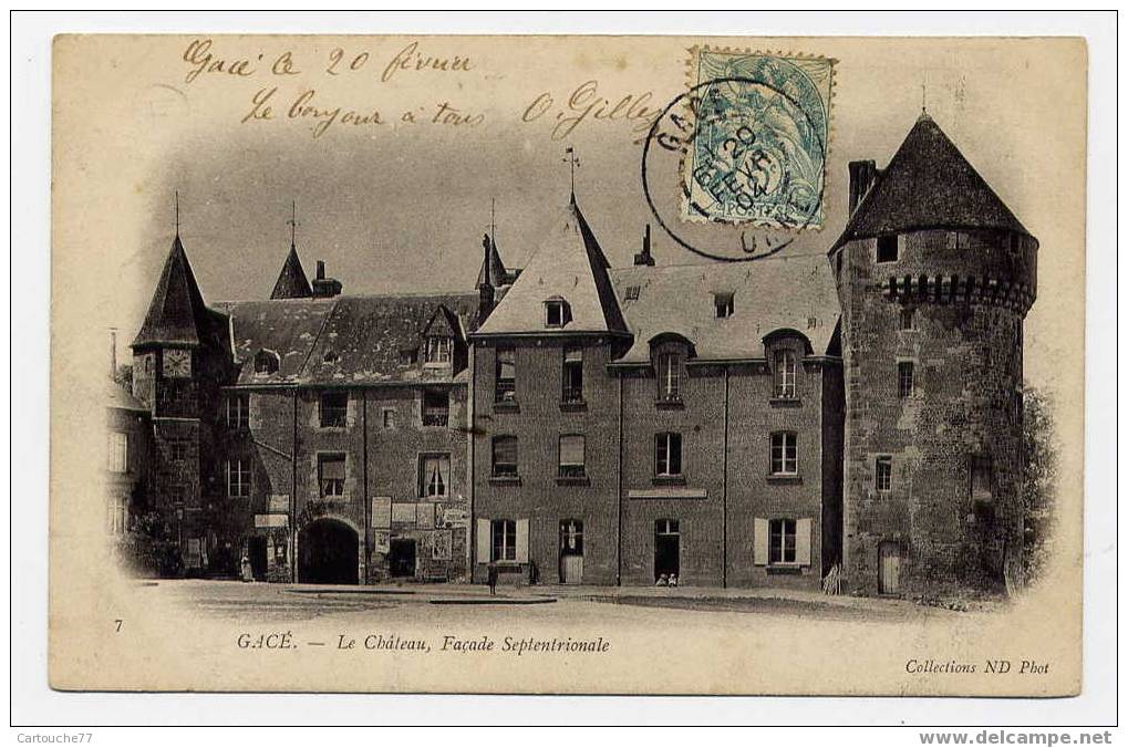 J9 - GACE - Le Château - Façade Septentrionale (1904 - Dos Non Divisé) - Gace