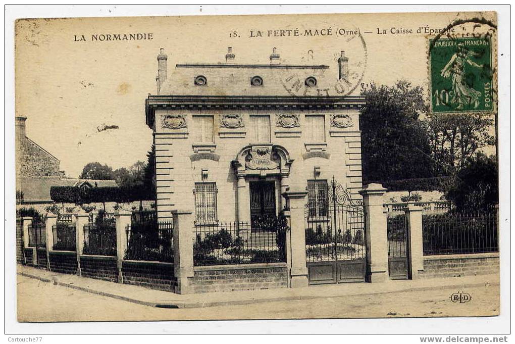 J10 - LA FERTE-MACE - La Caisse D'épargne (1922) - La Ferte Mace