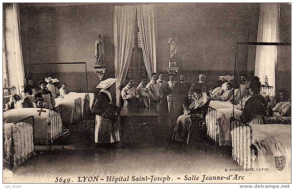 69 LYON VII Hopital St Joseph, Salle Jeanne D´Arc, Malades Et Medecins, Ed SF Farges 5649, 1913 - Lyon 7