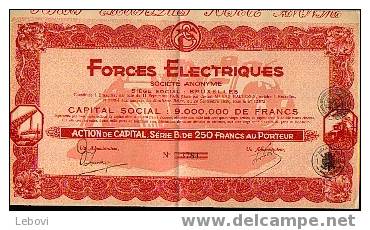 BRUXELLES "Forges électriques SA" - Action De Capital - Série B (1928) - Industrie