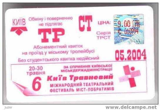 Ukraine, Kiev: Month Trolleybus Card For Students 2004/05 - Europa