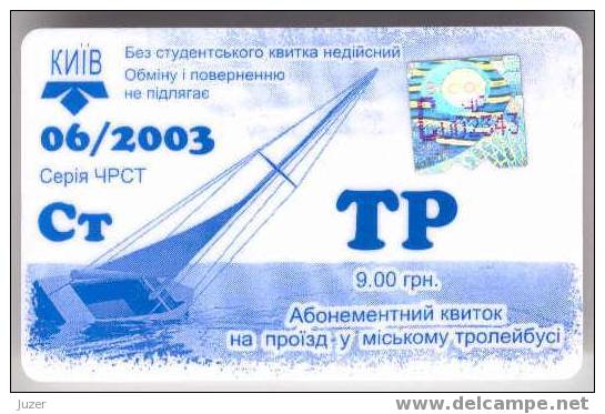 Ukraine, Kiev: Month Trolleybus Card For Students 2003/06 - Europa