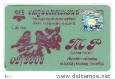 Ukraine, Kiev: Month Trolleybus Card For Students 2003/02 - Europa
