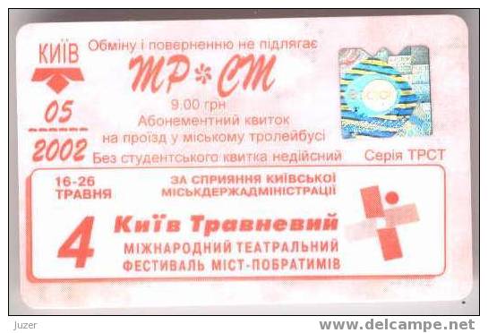 Ukraine, Kiev: Month Trolleybus Card For Students 2002/05 - Europe