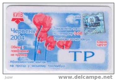 Ukraine: Month Trolleybus Card From Kiev 2004/06 - Europa