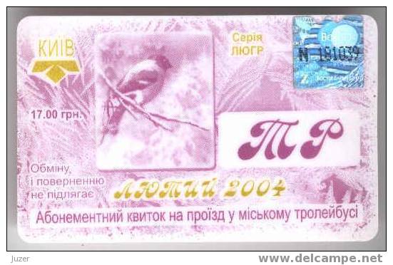 Ukraine: Month Trolleybus Card From Kiev 2004/02 - Europa