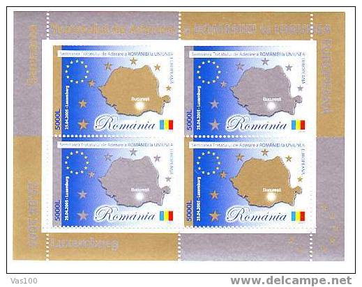 ROMANIA 2005 SHEET ON UE  MINT OG - Other & Unclassified