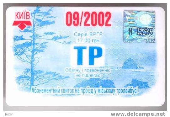 Ukraine: Month Trolleybus Card From Kiev 2002/09 - Europa