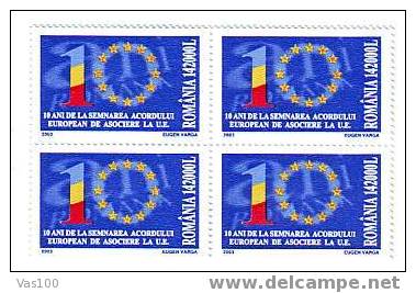 ROMANIA 2003 MINT STAMPS ON UE  MINT OG,IN BLOCK OF FOUR - Autres & Non Classés