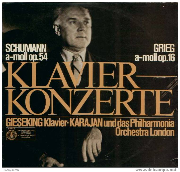 * LP * SCHUMANN / GRIEG - KLAVIERKONZERTE - GIESEKING / KARAJAN / LONDON PHILHARMONIC - Classica