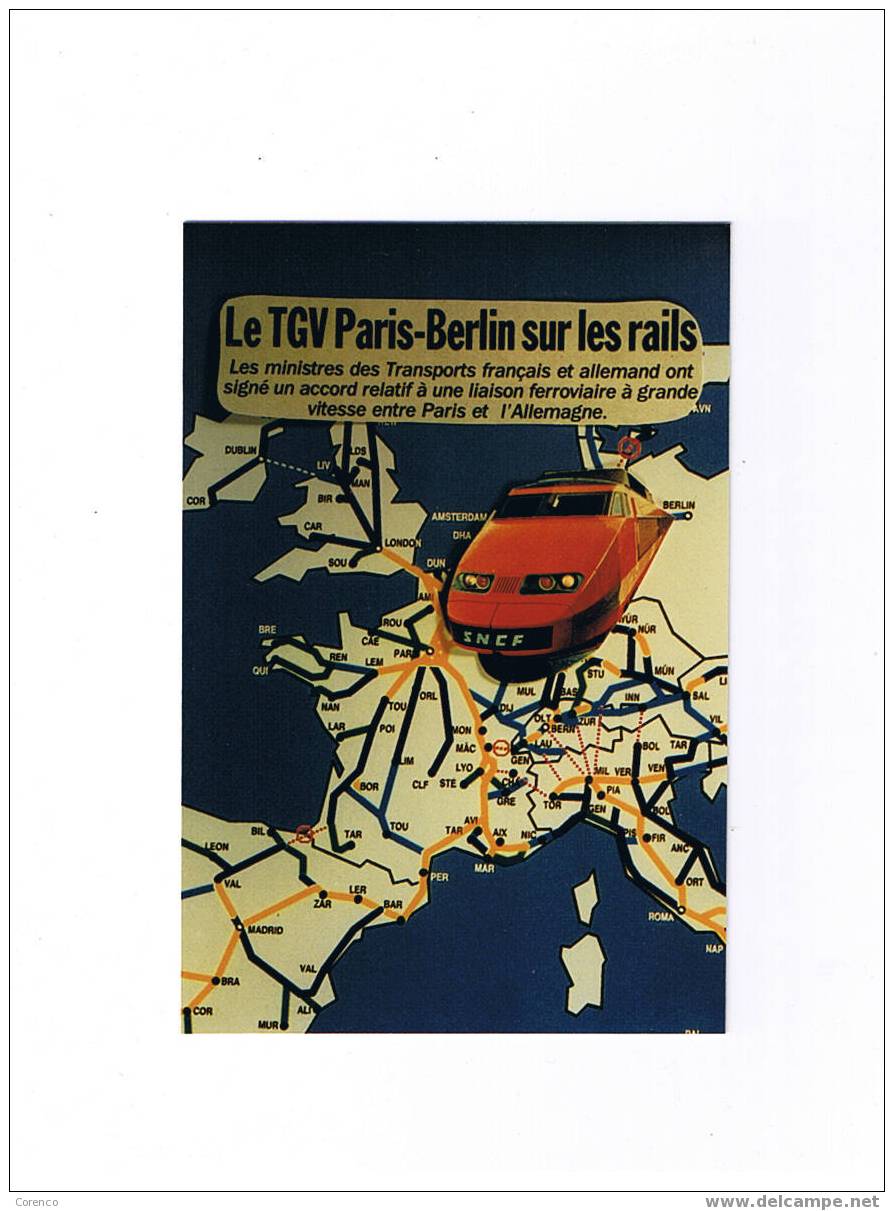 T G V   PARIS BERLIN     NON ECRITE    Tirage 100 Exemplaires - Zubehör