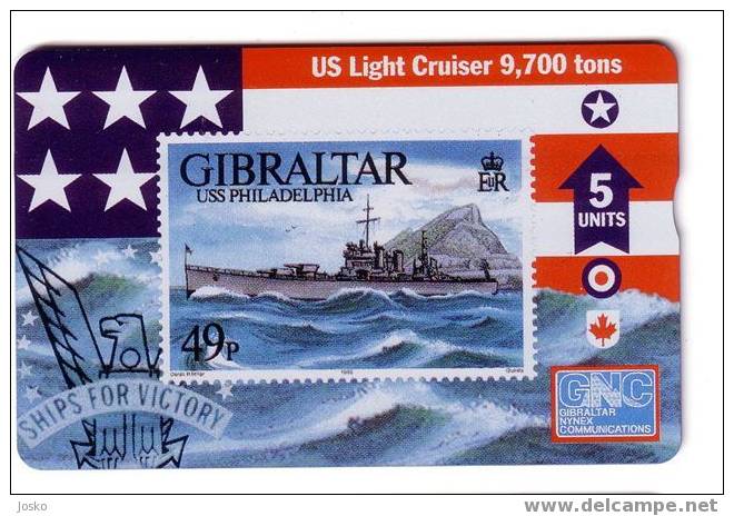 GIBRALTAR - Stamps On Card – Timbres - Stamp - Timbre - War Ship - Armee Bateau - Army - Military - Eagle - RARE & MINT - Gibraltar