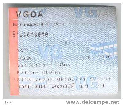 Germany 2003: Bus Ticket From Oberstdorf - Europa