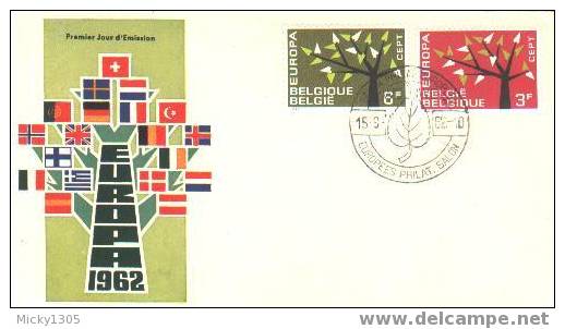 Belgien / Belgium -  Mi-Nr 1282/1283 FDC (Y015) - 1962