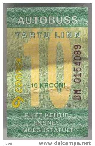 Estonia: One-way Bus Ticket From Tartu (3) - Europa