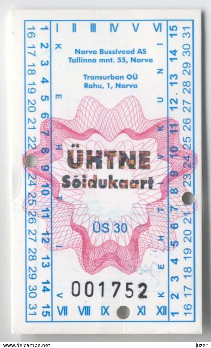 Estonia: Month Bus Ticket From Narva (13) - Europe