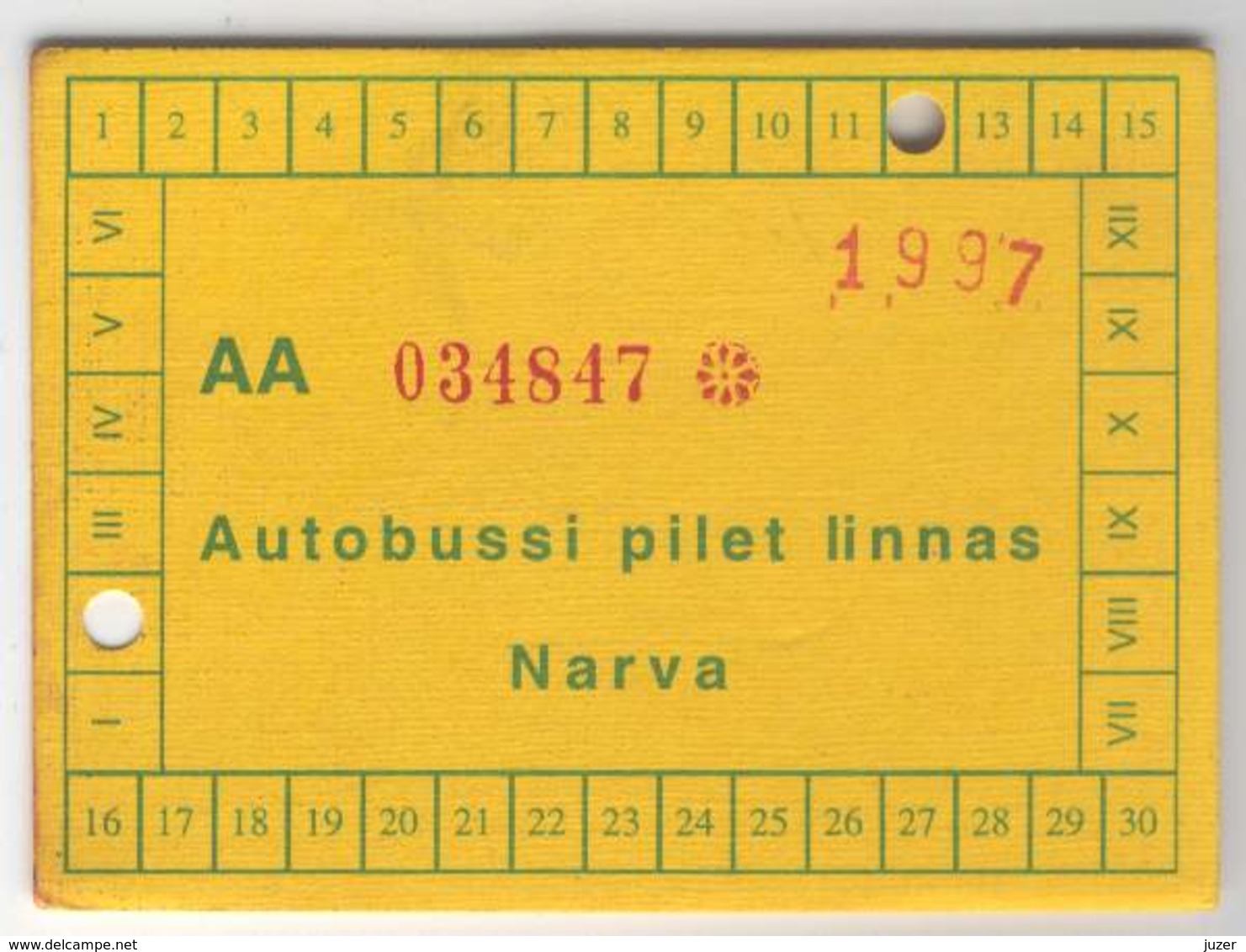 Estonia: Month Bus Ticket From Narva (1) - Europa