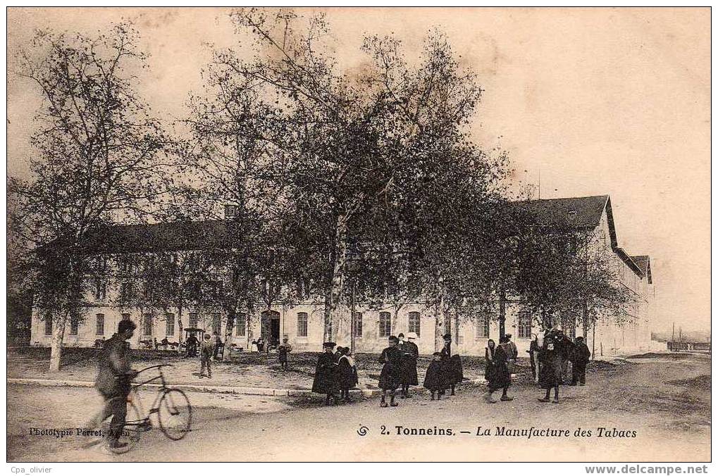 47 TONNEINS Usine, Manufacture Des Tabacs, Animée, Ed Perret 2, 1905 - Tonneins