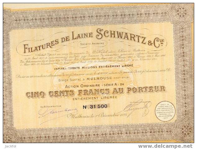 FILATURES DE LAINE SCHWARTZ - Mulhouse - Textiel