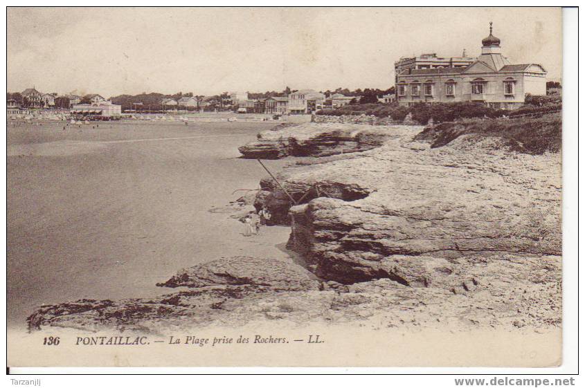 CPA De Pontaillac (Charente Maritime 17): La Plage Prise Des Rochers. L.L. - Pont-l'Abbé-d'Arnoult