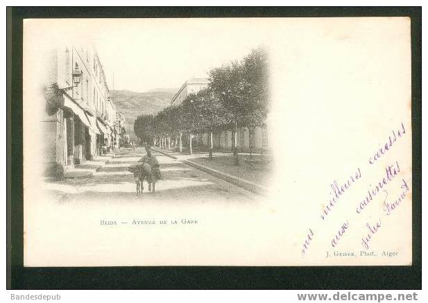 Blida - Avenue De La Gare ( Carte Nuage Dos Précurseur J. Geiser Phot. - Blida