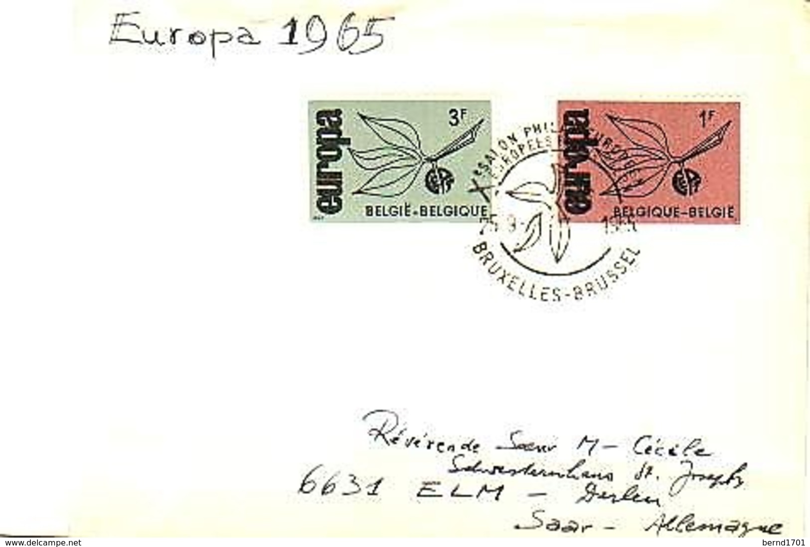 Belgien / Belgium - Mi-Nr 1399/1400 FDC (Y029) - 1965